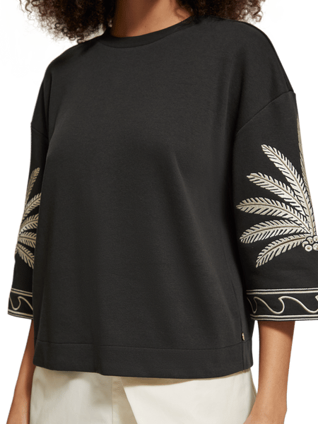 Embroidered Short Sleeve Sweatshirt | Scotch & Soda