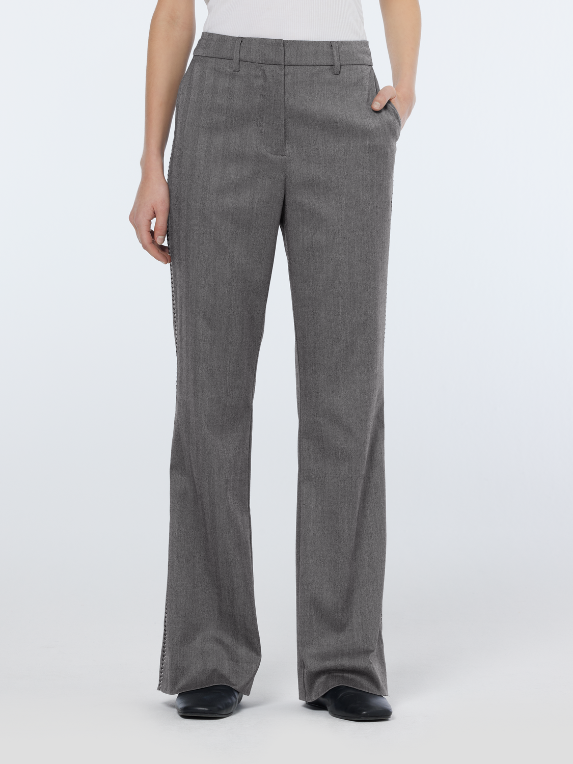 Violet Herringbone High Rise Flare Pant Scotch & Soda Violet Herringbone High Rise Flare Pant Scotch & Soda
