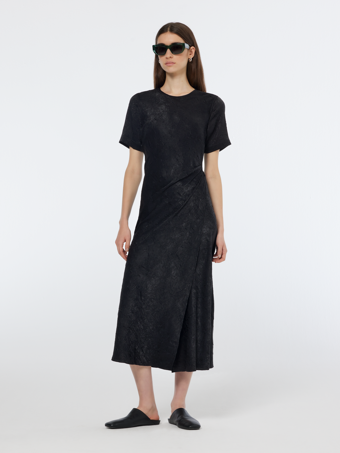 Midi Crushed Satin Wrap Dress Scotch & Soda Midi Crushed Satin Wrap Dress Scotch & Soda