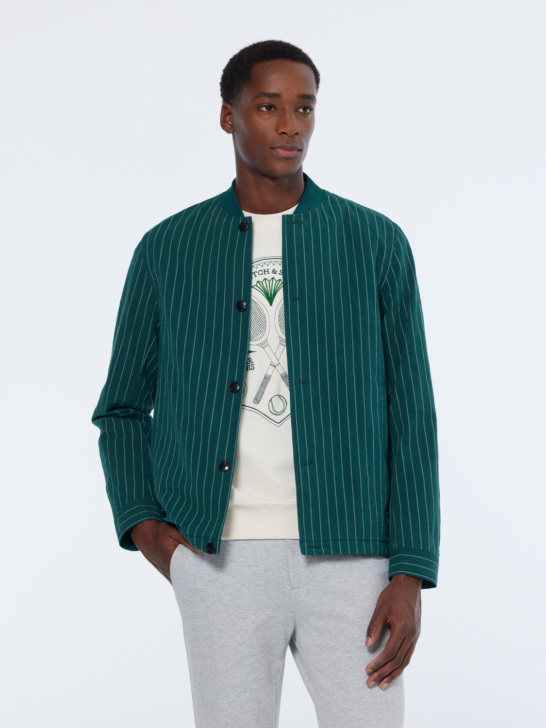 ジャケット・アウター YOKE PIN STRIPE SLEEPING SHIRT JACKET YOKE IN STRIPE SLEEPING SHIRT JACKET style.2022.5.4 | 2413 | MARK