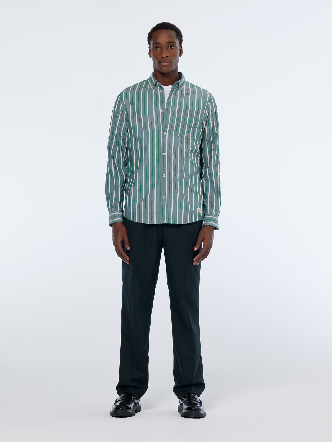 Regular Fit Dobby Stripe Shirt – Scotch Soda - Main Image