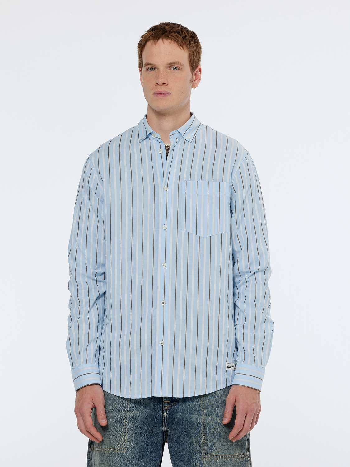 Regular Fit Dobby Stripe Shirt – Scotch & Soda