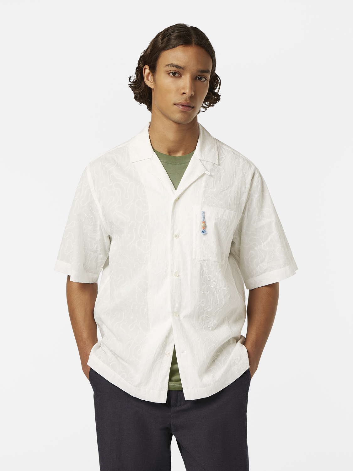 Embroidered Short Sleeve Relaxed-Fit Shirt Scotch & Soda Embroidered Short Sleeve Relaxed-Fit Shirt Scotch & Soda