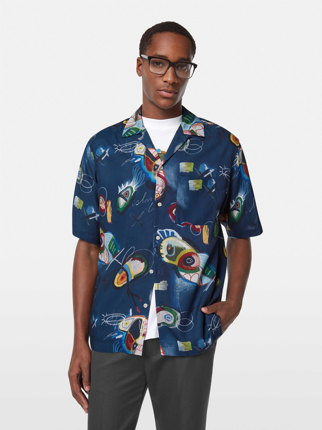 Abstract Island Short Sleeve Relaxed-Fit Tencel Shirt – Scotch & Soda Abstract Island Short Sleeve Relaxed-Fit Tencel Shirt – Scotch & Soda