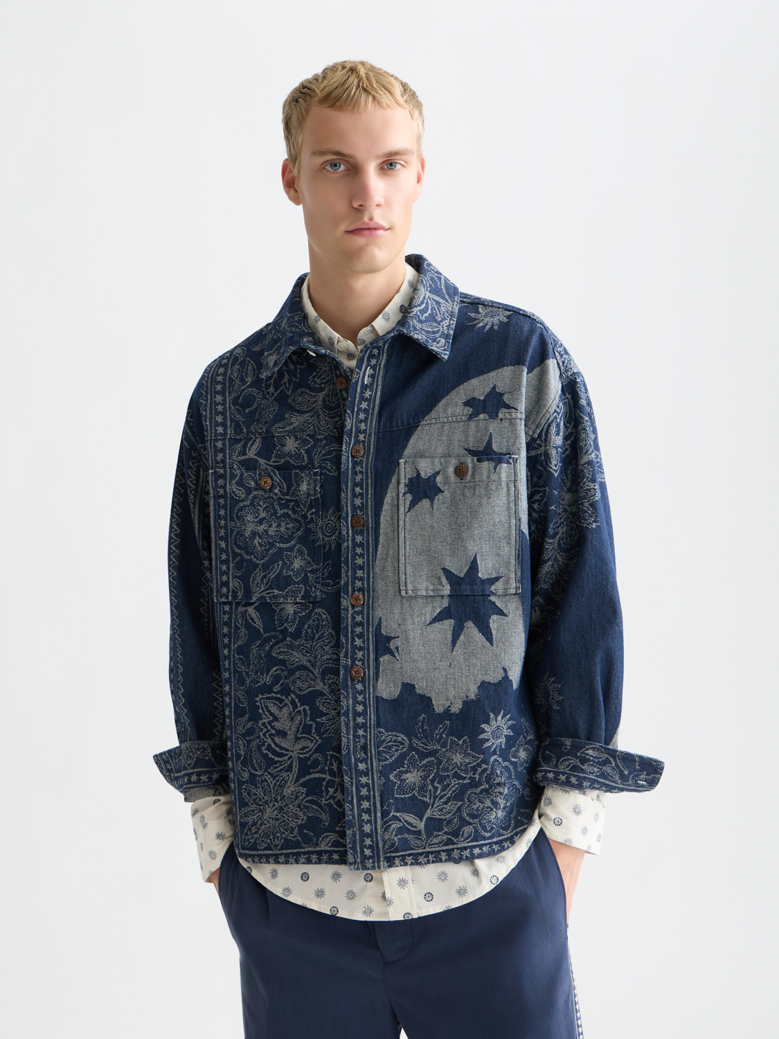 Denim Jacquard Overshirt – Scotch & Soda