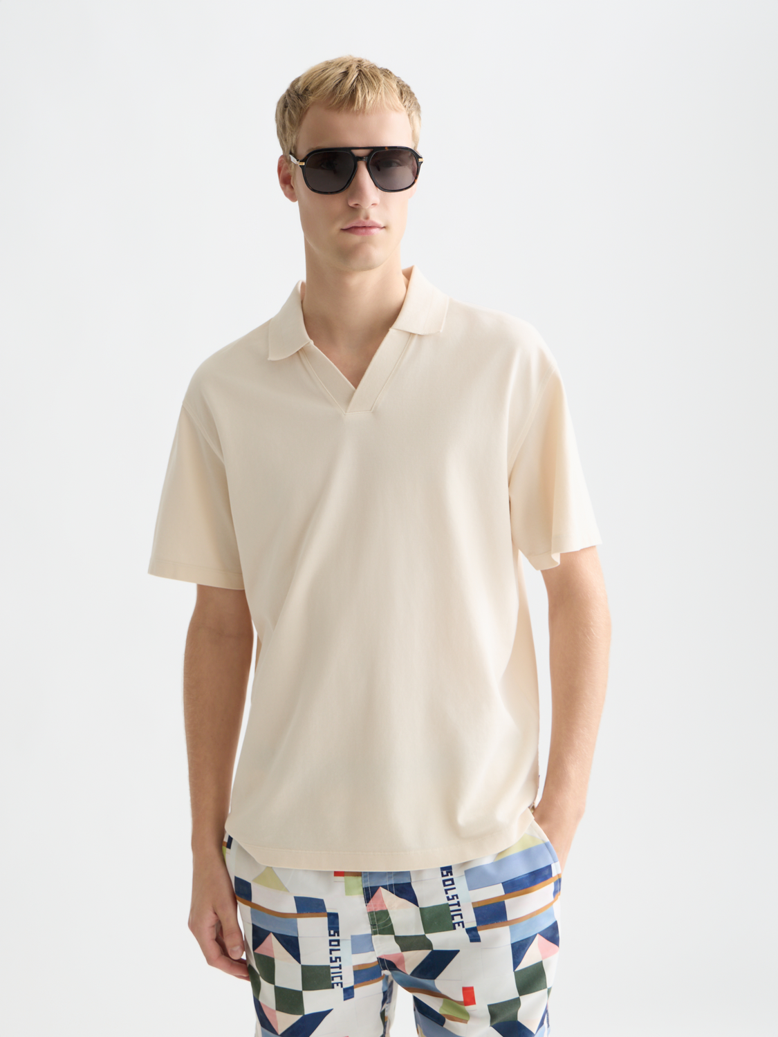 3 Crosses Pique Relaxed-Fit Garment-Dyed Polo – Scotch & Soda