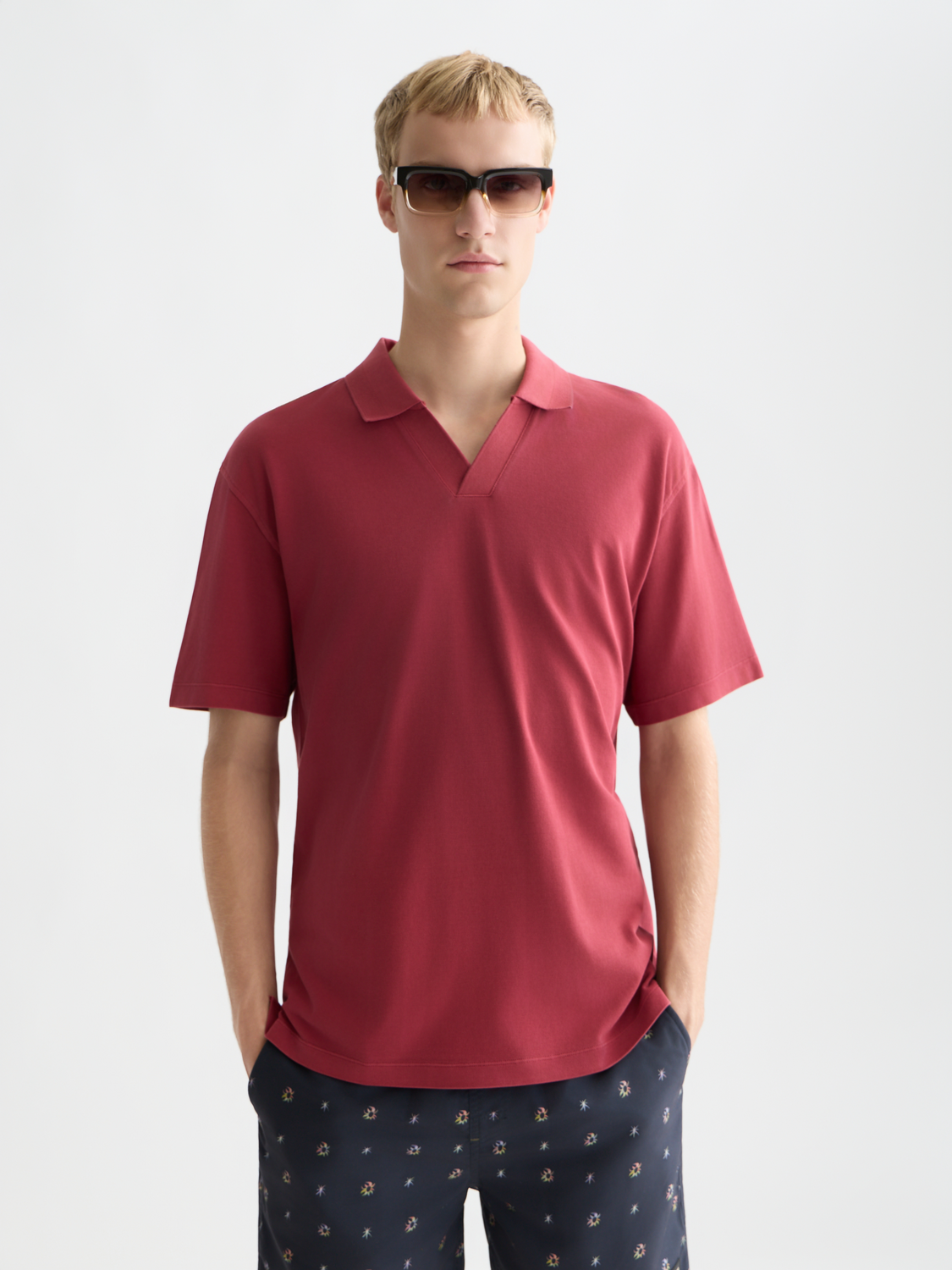 3 Crosses Pique Relaxed-Fit Garment-Dyed Polo – Scotch & Soda