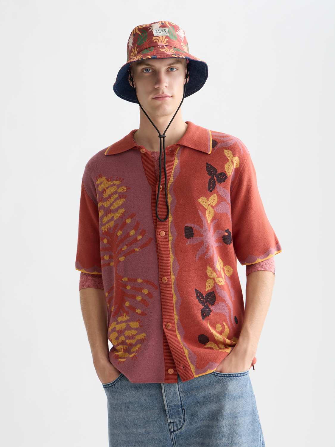 cearet シーレットShort Length Jacquard Shirt Knitted Jacquard Short Sleeve Shirt – Scotch & Soda