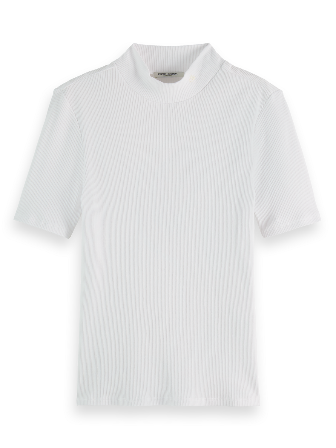 Essentials — Mock Neck Ribbed T-Shirt – Scotch Soda