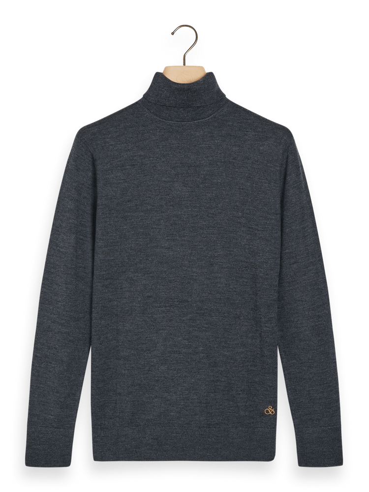 Regular Fit Turtleneck Pullover In Merino Wool