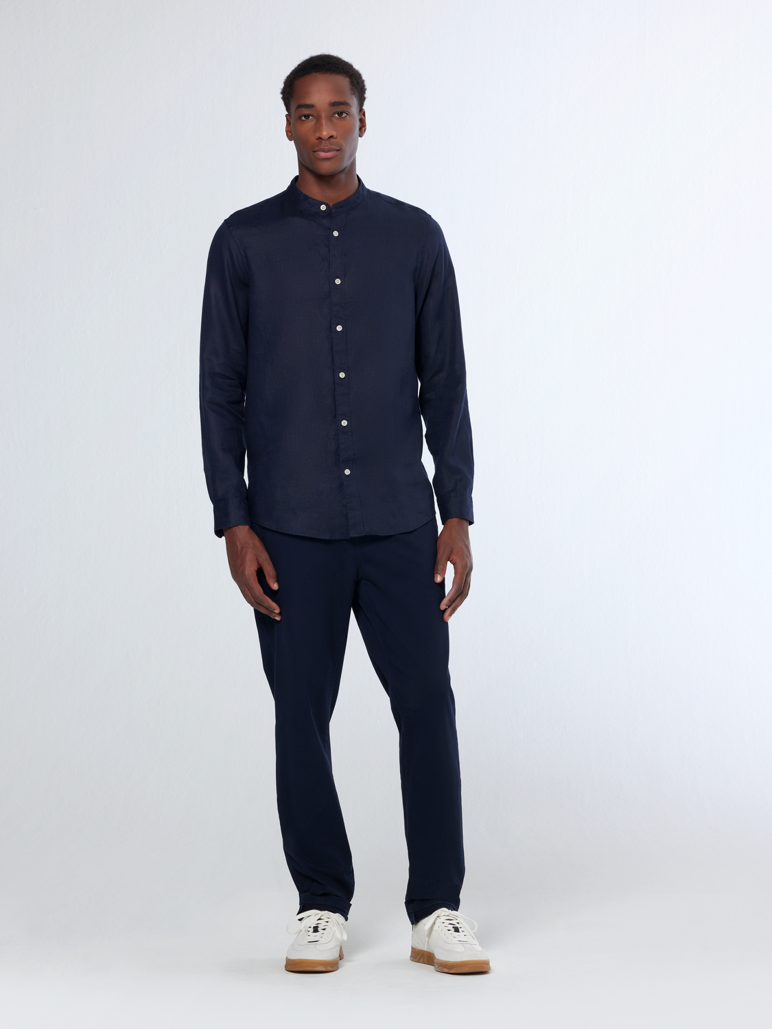 Essentials Linen Stand Up Collar Shirt Scotch & Soda Essentials Linen Stand Up Collar Shirt Scotch & Soda