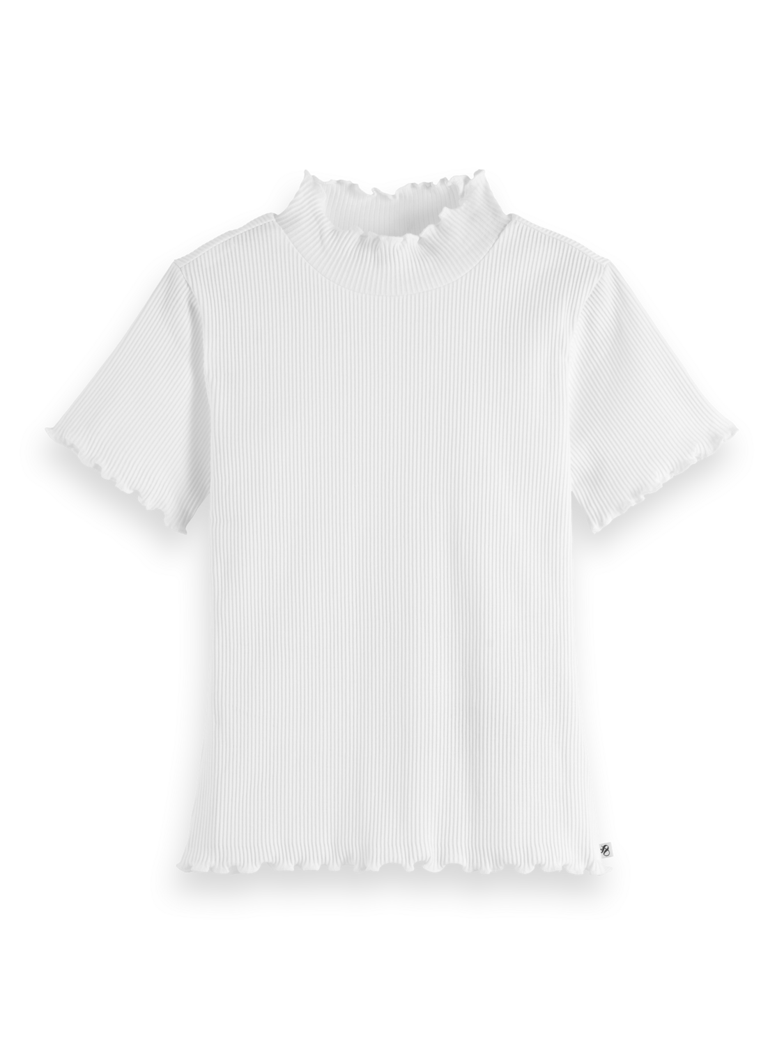 Girls' Core Mock Neck Ribbed Slim-Fit Short Sleeve T-Shirt