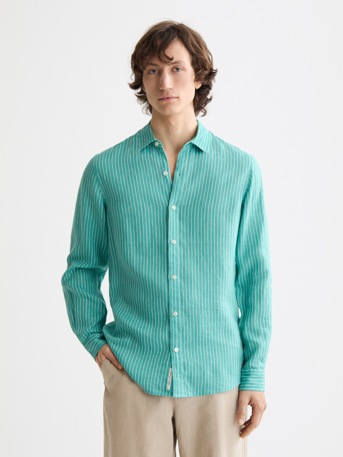 Seasonal Core - Regular-Fit Striped Linen Shirt  Scotch & Soda