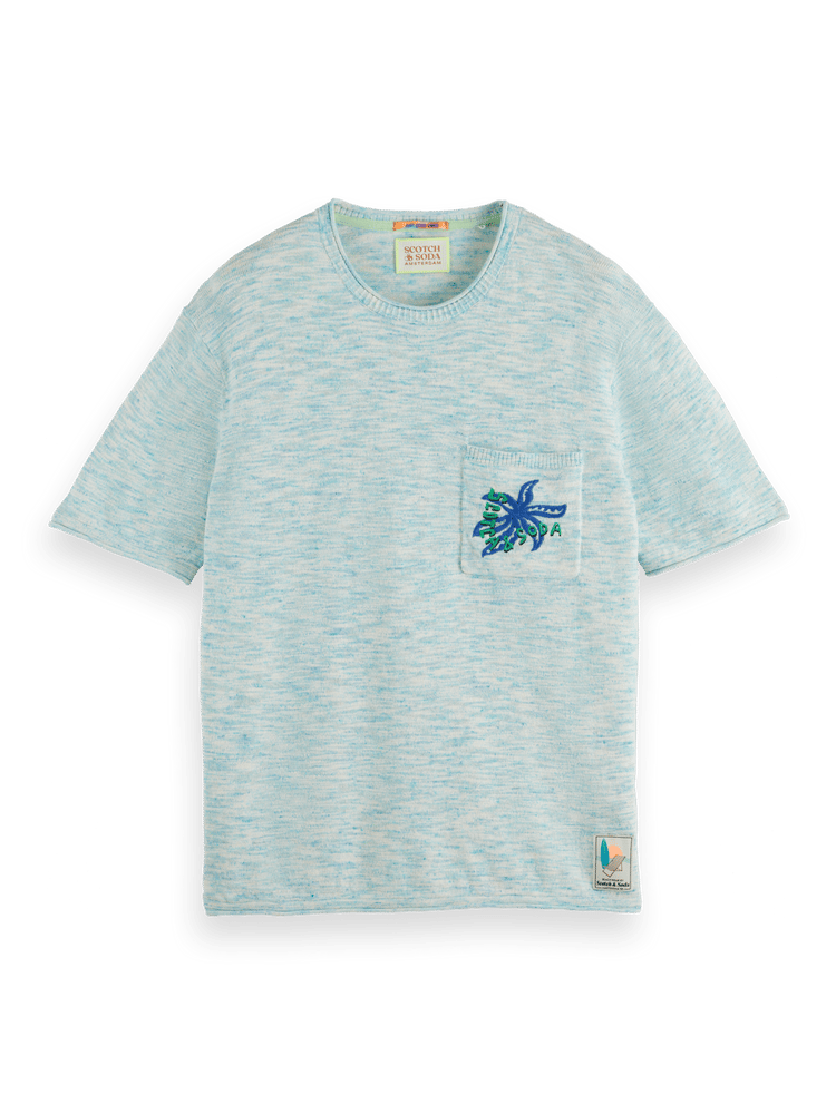 Embroidered Knit T-Shirt