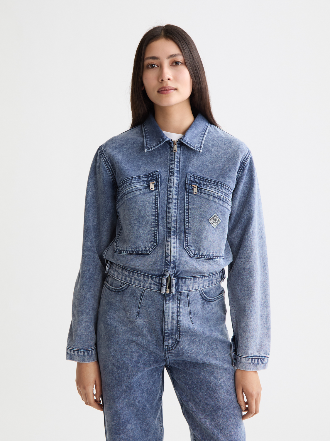 新品SCOTCH&SODA ピンバッジ付き付きダメージ加工デニムジャケット Mountain Dyed Denim Canvas Workwear Jacket – Scotch & Soda