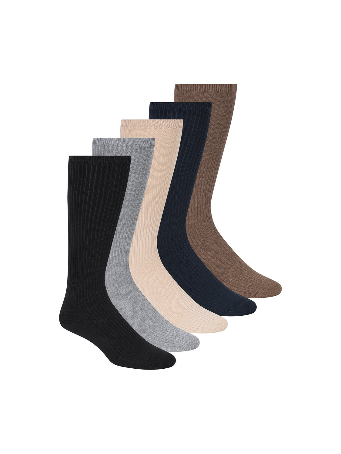 Scotch & Soda Men's 5-Pack Ribbed Crew Dress Socks - Black