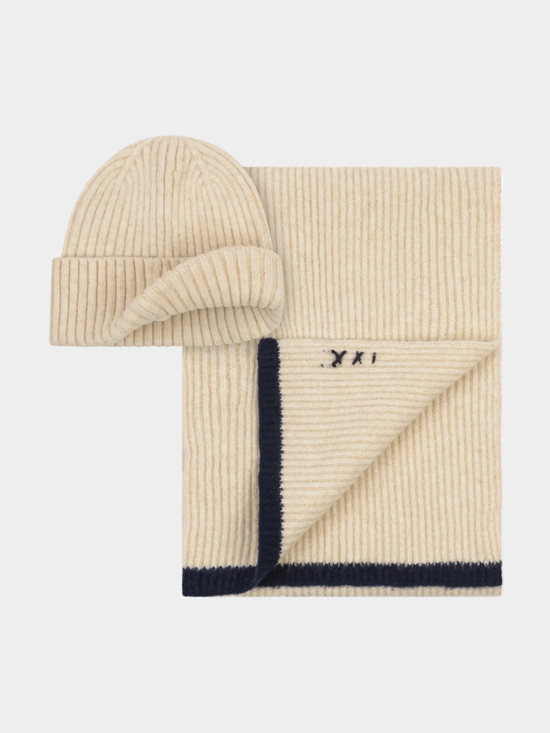 Rib Stitch Cuff Beanie & Scarf Box Set – Scotch & Soda display picture 2