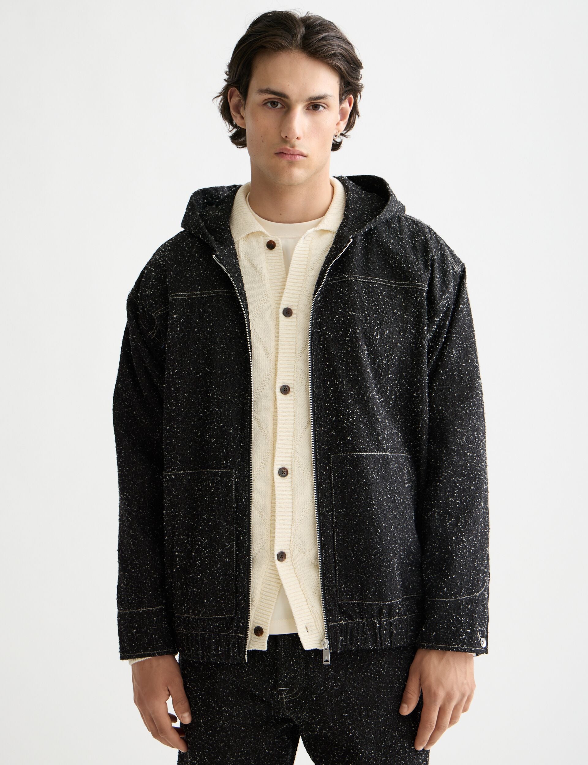 Hooded denim jacket — Black Snow – Scotch & Soda