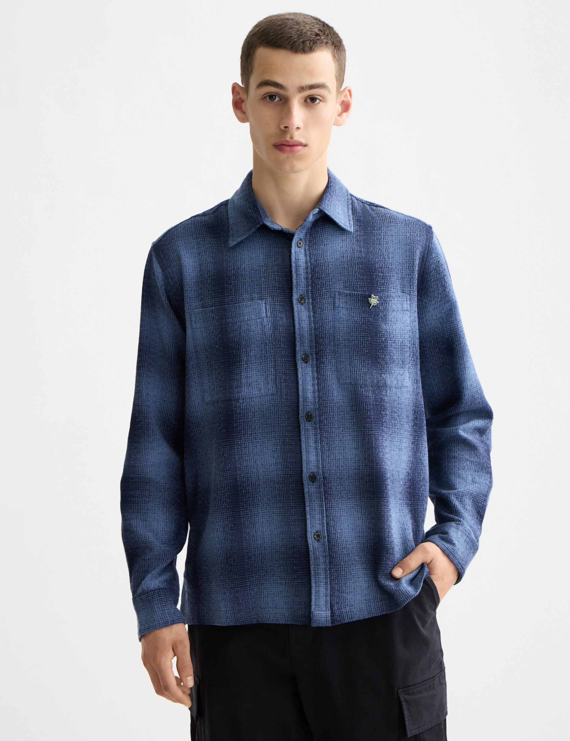 subculture SHADOW CHECK SHIRT GRAY×BLUE Shadow check shirt – Scotch & Soda