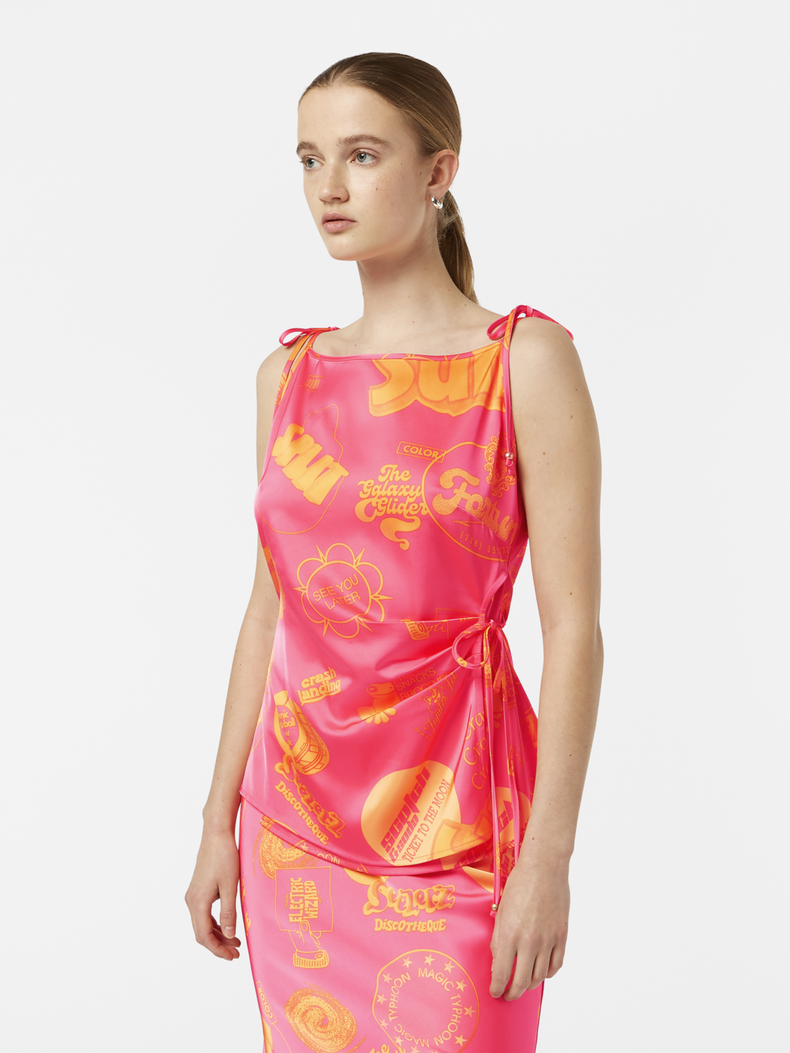 scotch and soda printed satin dress SCOTCH & SODA Printed Satin Midi Dress