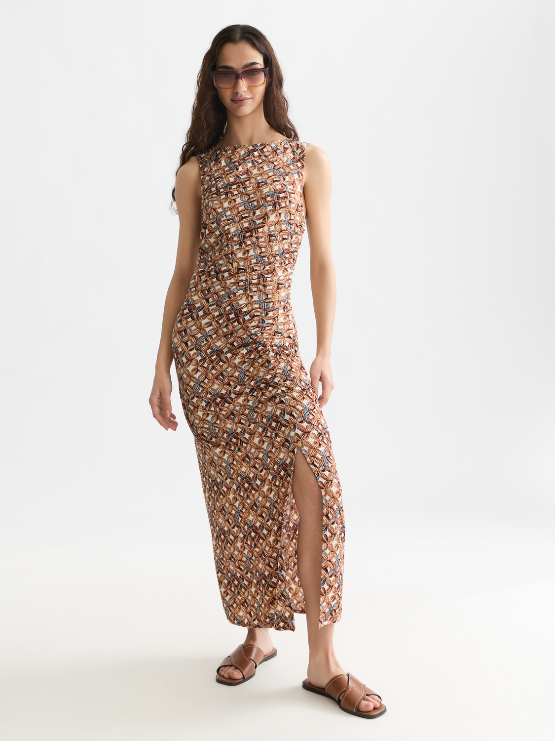 textured midi dress Printed Textured Midi Dress – Scotch & Soda