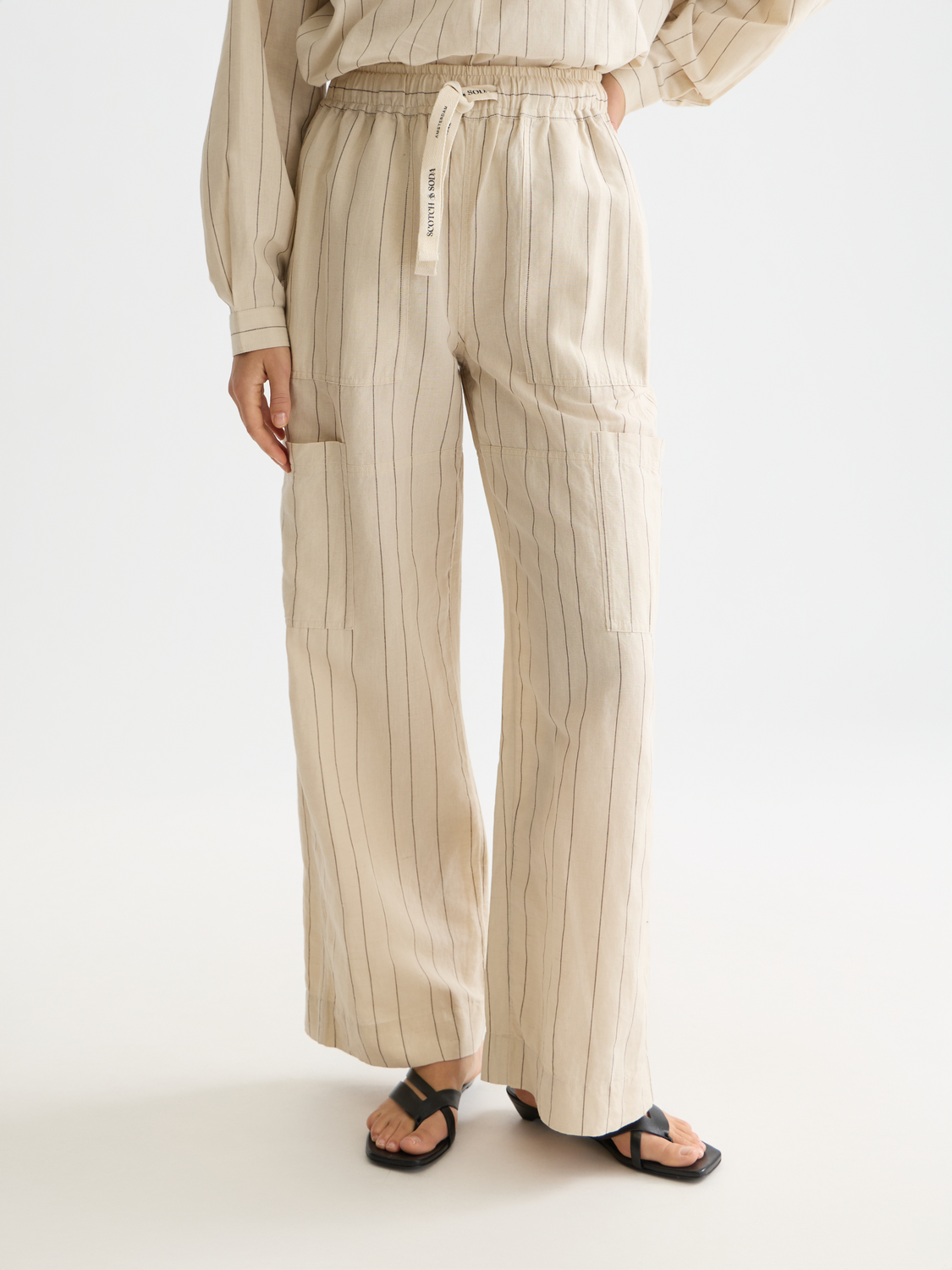 Noa - Linen High-Rise Wide-Leg Relaxed Pull On Pants – Scotch & Soda