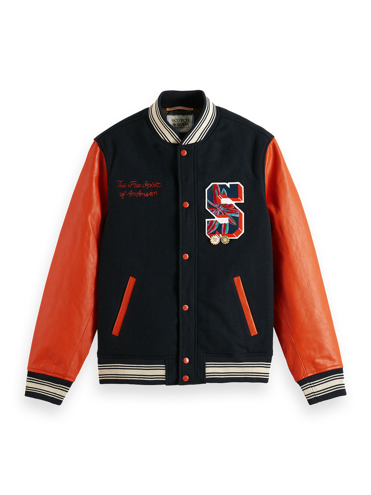 Leather clearance college jacket