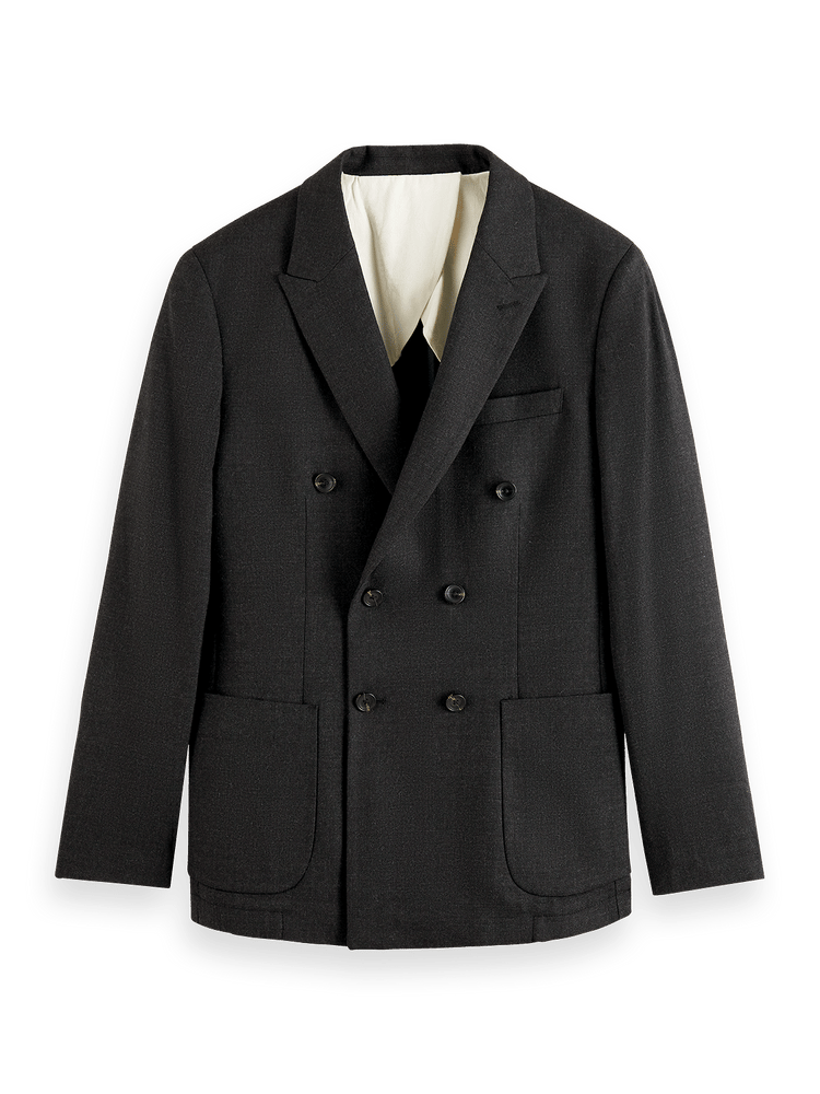 Brushed Double-Breasted Wool-Blend Blazer