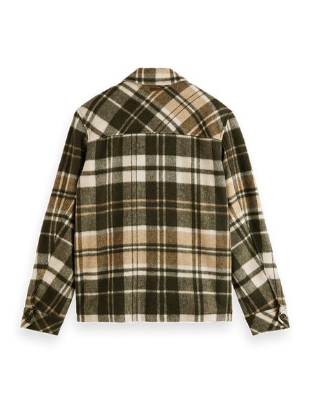 Brushed Wool-Blend Checked Overshirt | Scotch & Soda