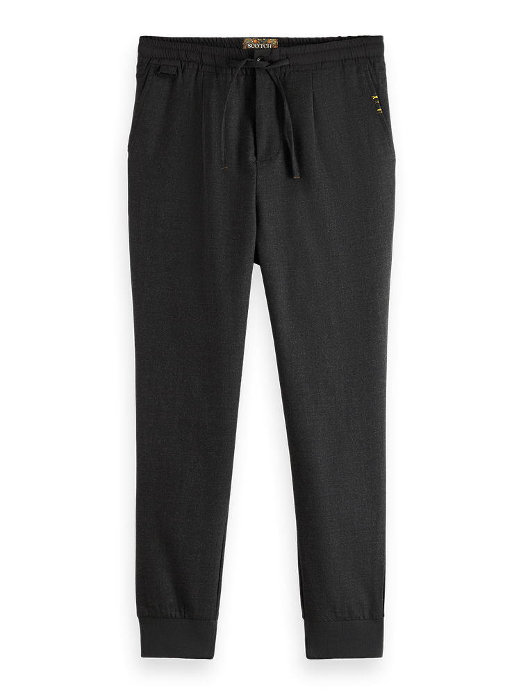 Seasonal- Relaxed Slim Brushed Wool Blend Pleated Jogger