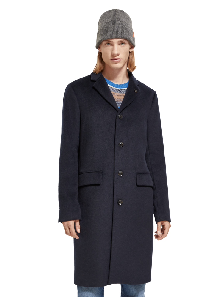 Scotch & soda bonded wool online coat rib details amalfi blue
