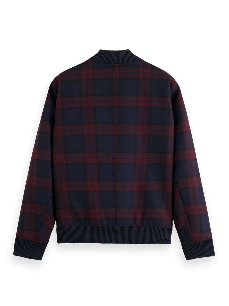 Scotch & soda bonded wool 2025 jacket check & solids black