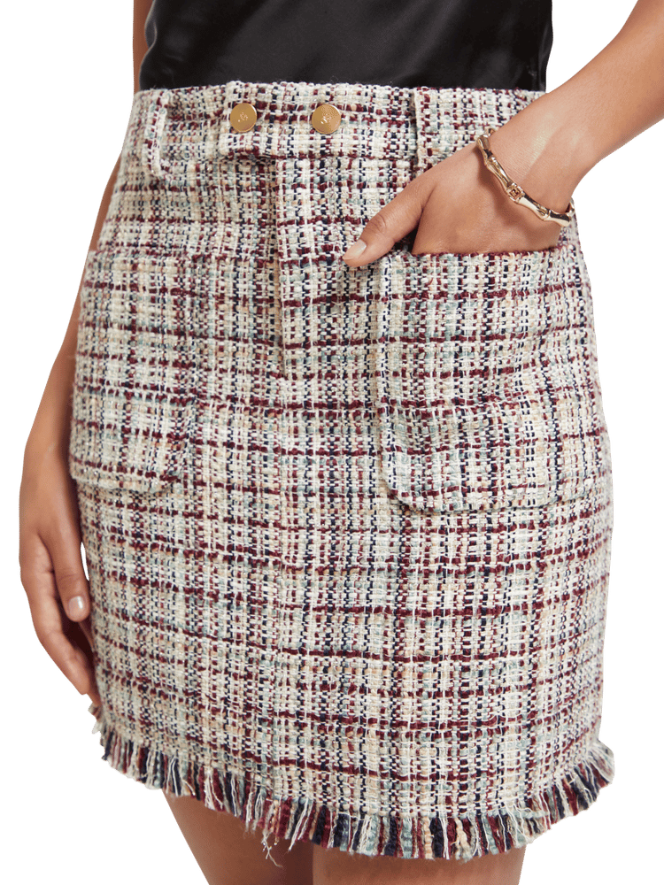 Boucle Tweed High Rise Mini Skirt | Scotch & Soda