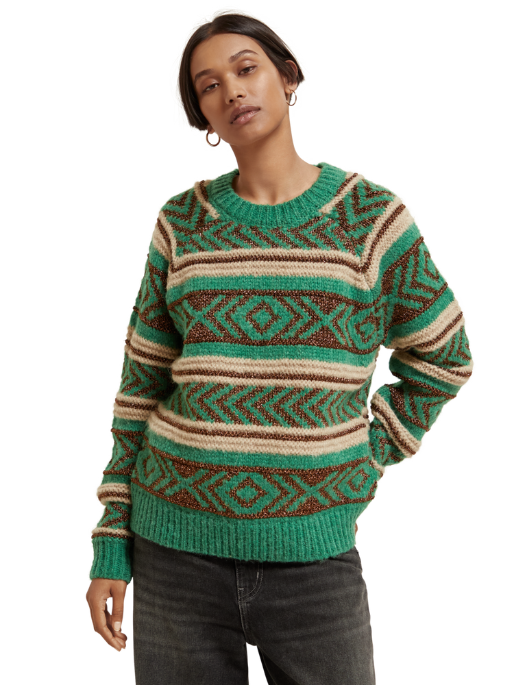 Metallic Fair Isle Pullover Scotch Soda