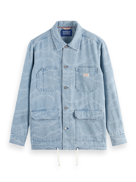 Denim Waves Jacquard Workwear Jacket