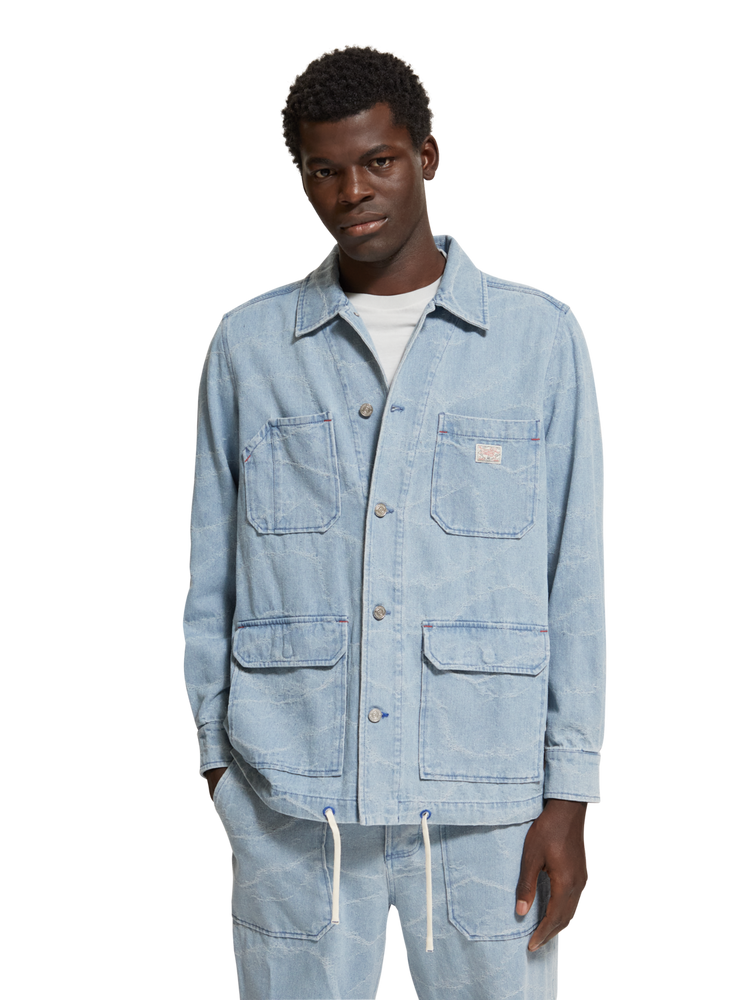 Denim Waves Jacquard Workwear Jacket Scotch Soda