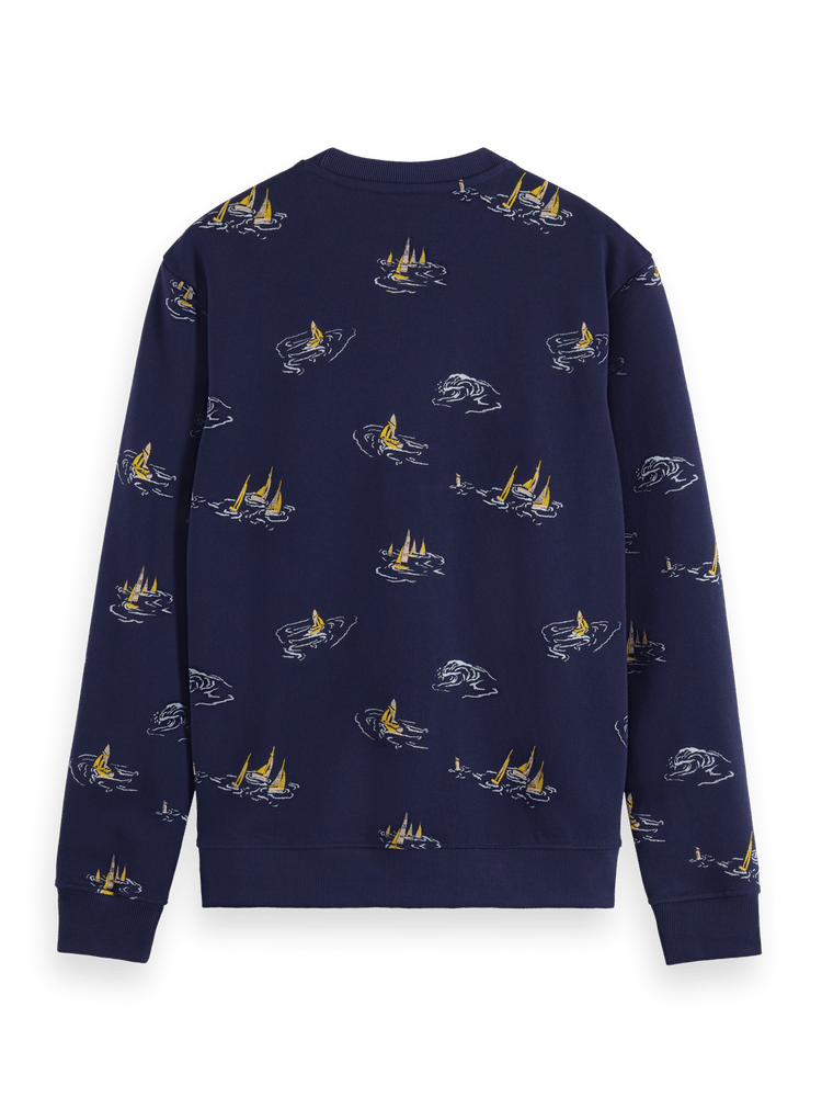 Navy Blue Sailboat Aop