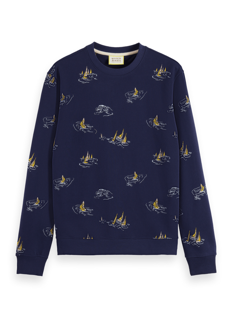 Navy Blue Sailboat Aop