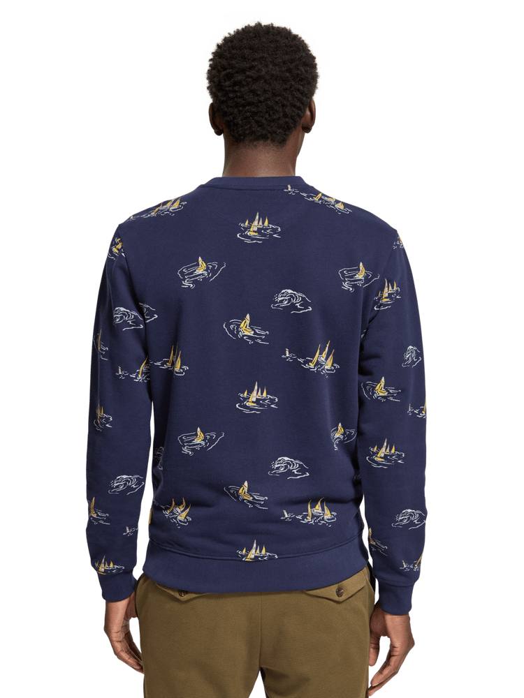 Navy Blue Sailboat Aop