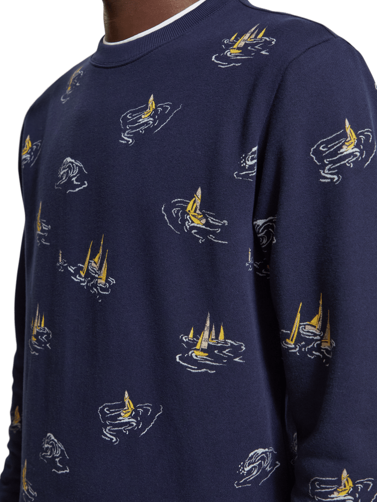 Navy Blue Sailboat Aop