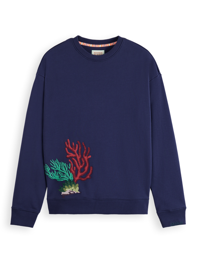 Coral Embroidered Sweatshirt Scotch Soda