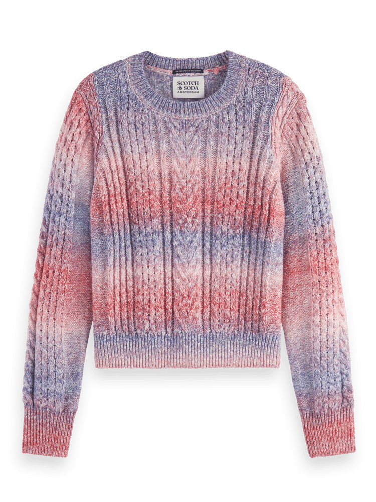 Button Shoulder Sweater - Space Dye