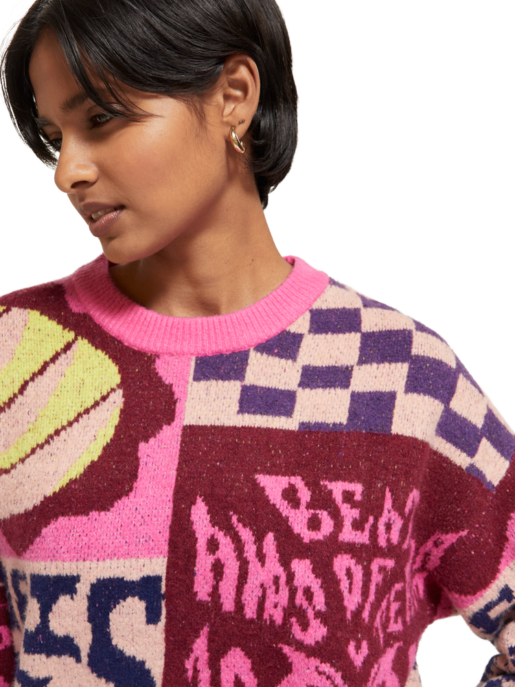 Oversized Graphic Jacquard Pullover Scotch Soda