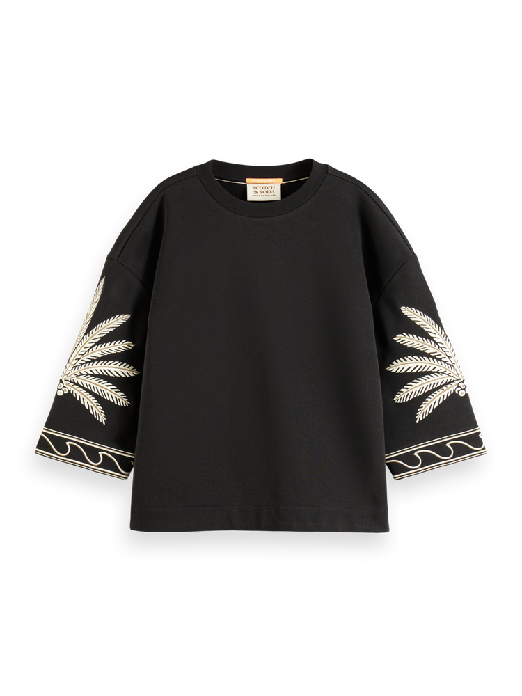 Embroidered Short Sleeve Sweatshirt Scotch Soda