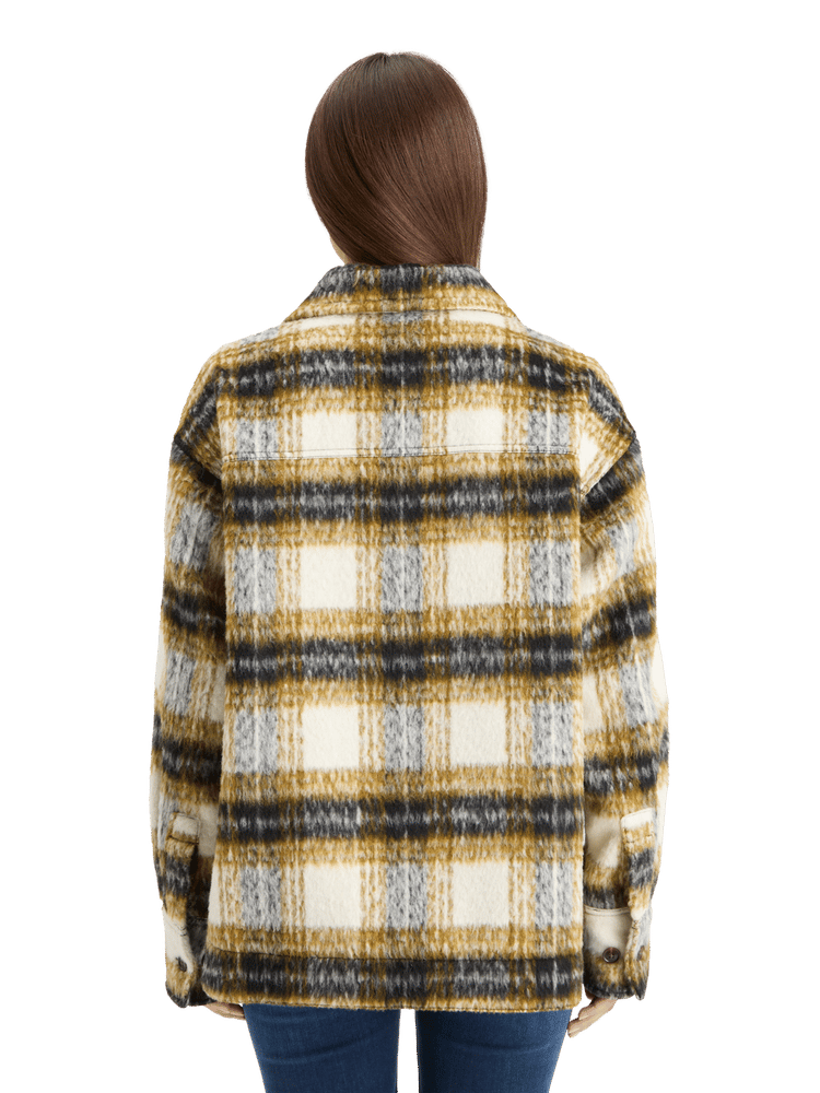 Brushed Check Wool Shirt Jacket