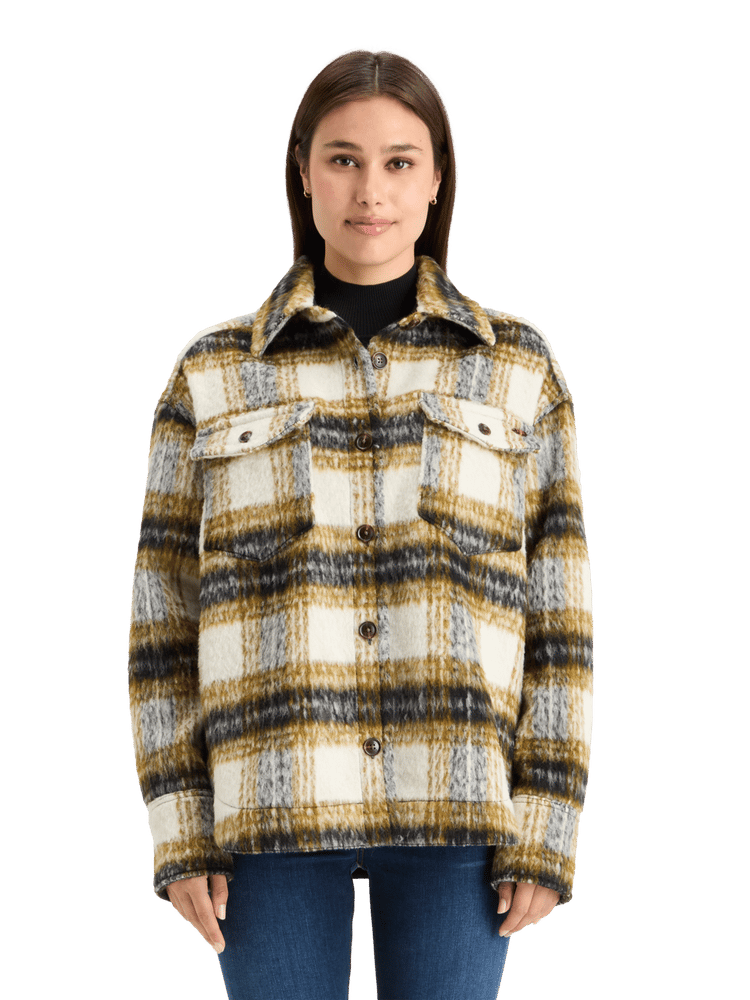 Brushed Check Wool Shirt Jacket