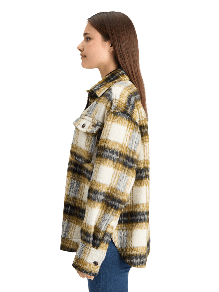 Brushed Check Wool Shirt Jacket