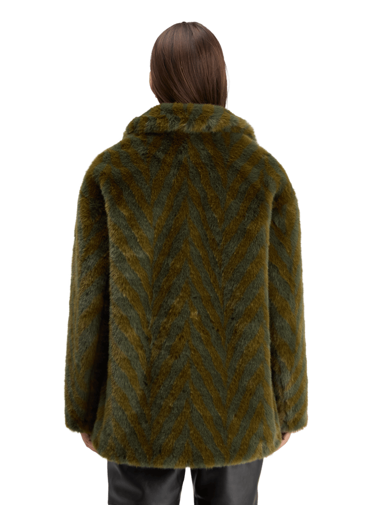 Olive faux fur coat best sale