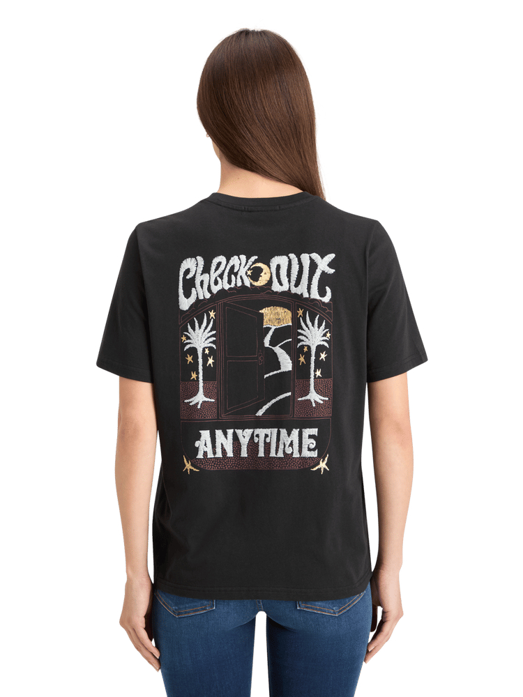 Check Out Anytime Embroidered Relaxed Fit T-Shirt