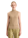 Metallic pointelle knitted tank